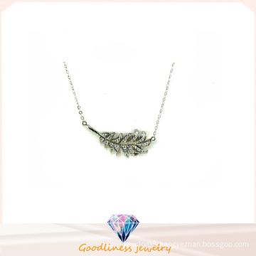 Leaf Design 925 Stelring Silver Jewelry Necklace (N6593)